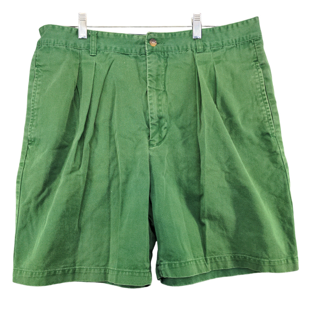Catalina Mens Chino Shorts Green Size 38 Slash Pockets Cotton